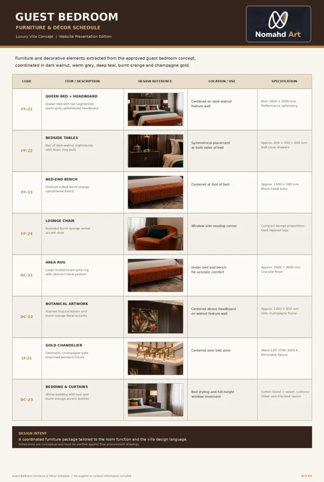 Furniture list