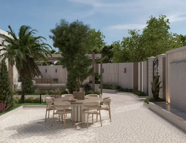 Modern Pergola & Landscape Retreat Villa